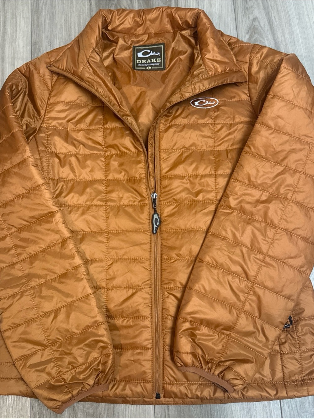 Drake Men's Light Puffer Jacket in Burnt Orange